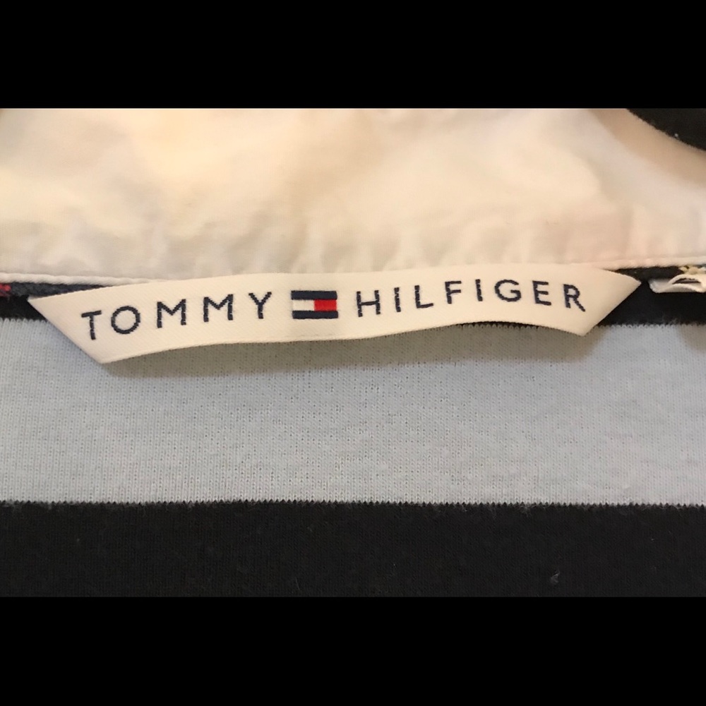 Tommy Hilfiger Women Blue Stripe Long Sleeve Sz XL